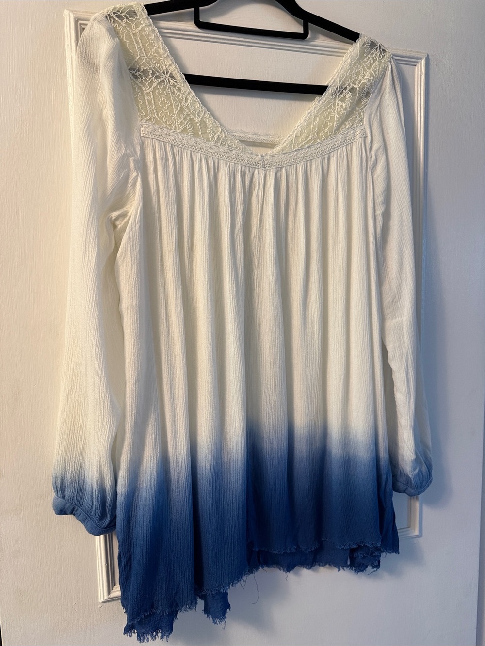Free People Ombre Long Sleeve Boho Top